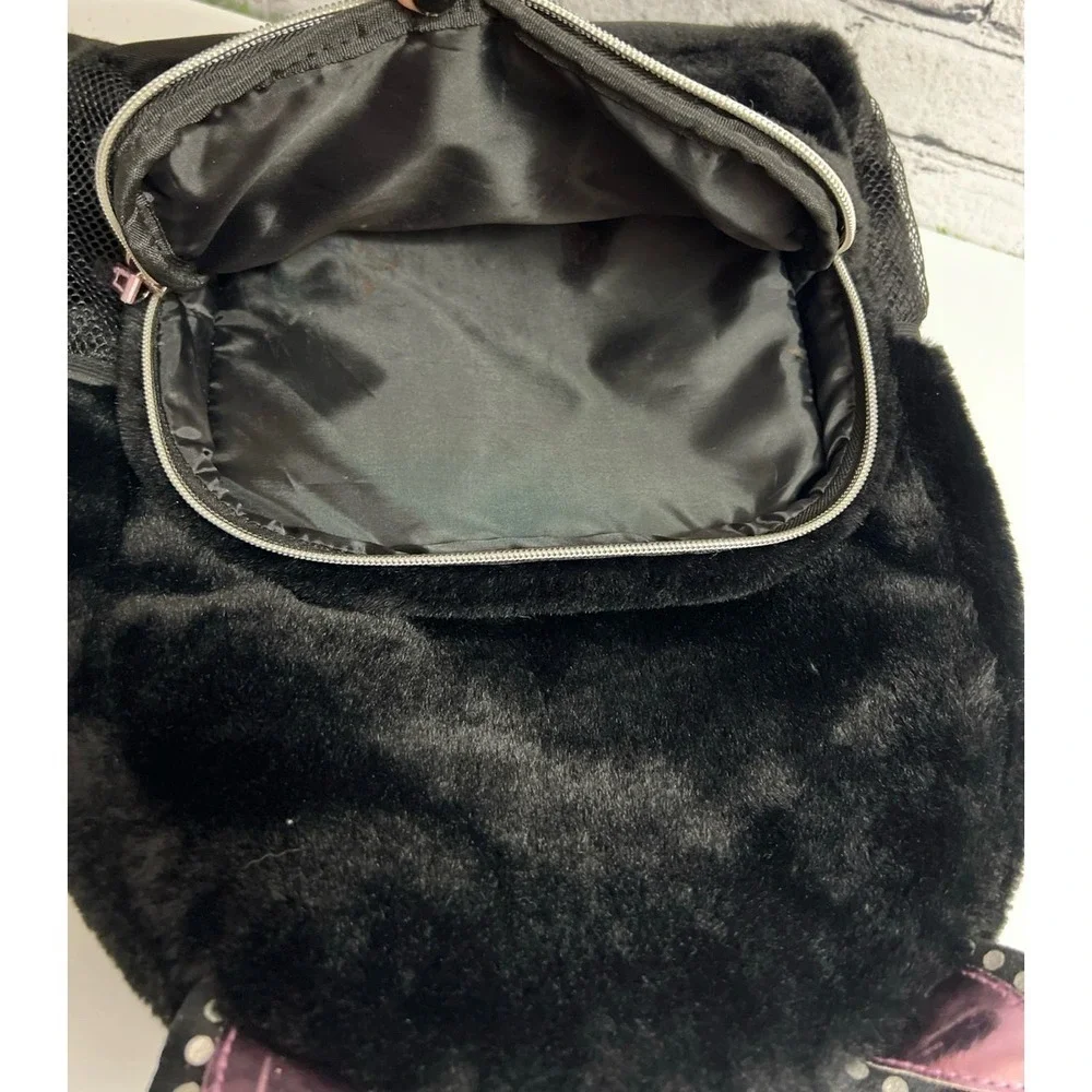 Backpack Black Cat Kitty Faux Fur Ears Nose Whiskers Goth More‎ Than Magic
